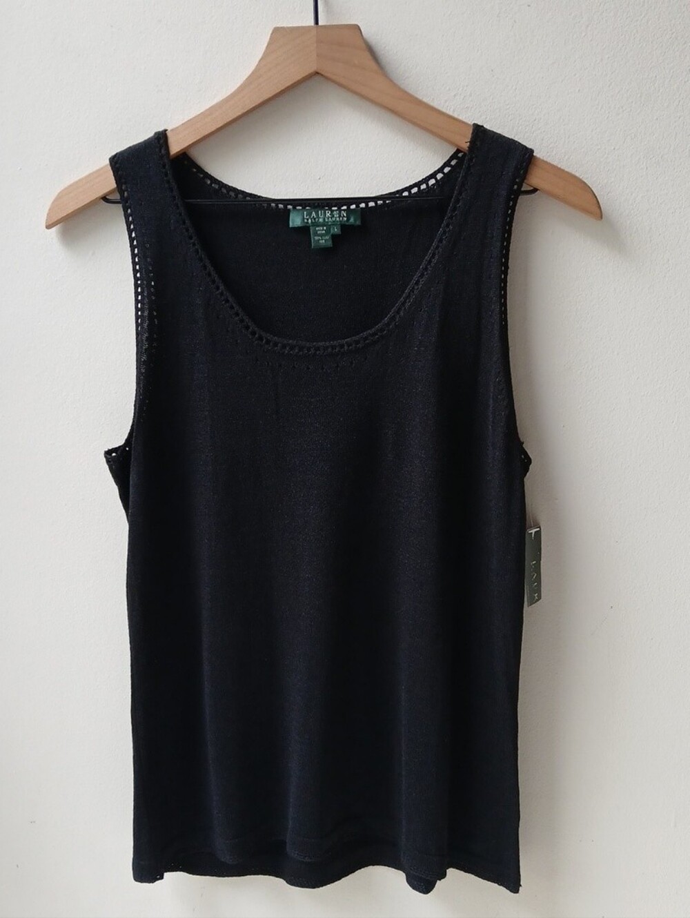 Lauren Ralph Lauren 100% Silk Knit Tank Top Women's Large NWT